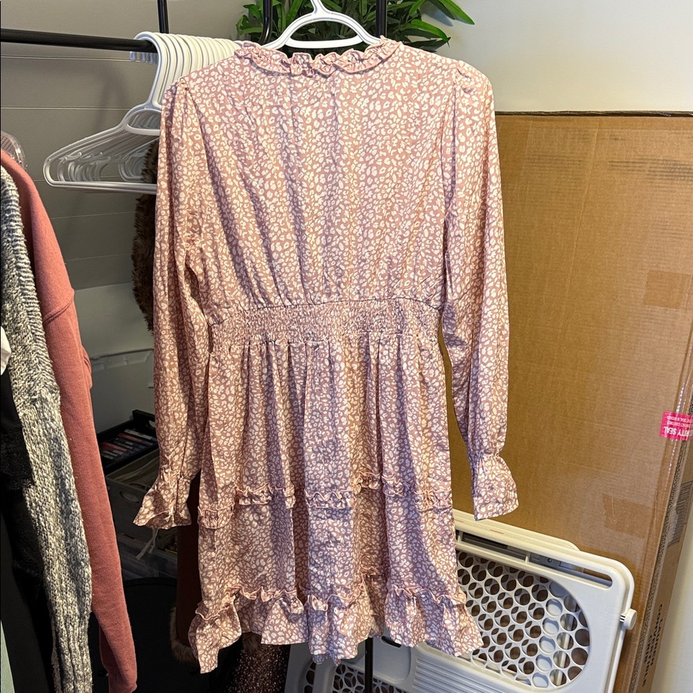 Floral Pink Ruffle Dress - Picture 2 of 3